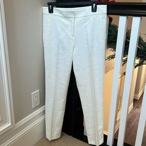 Diane bin Furstenberg white textured trousers, size 6